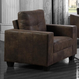 Larue Antique Fabric 1 Seater Sofa In Brown
