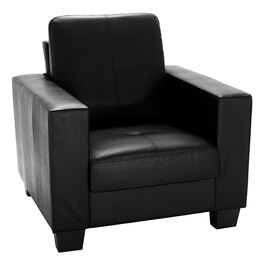 Larue Leather And PVC Bonded 1 Seater Sofa In Black