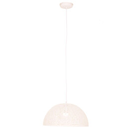 Lennon Dome Shaped Iron Pendant Light In White