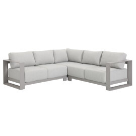 Leonidas Aluminium Garden Corner Sofa With Cushion In Taupe