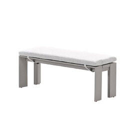 Leonidas Aluminium Garden Seating Bench With Cushion In Taupe