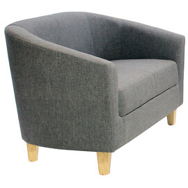 Leprous Linen Fabric 1 Seater Sofa In Dark Grey