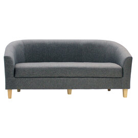Cardea Linen Fabric 3 Seater Sofa In Dark Grey