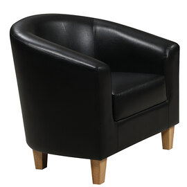 Cardea PU Leather 1 Seater Sofa In Black
