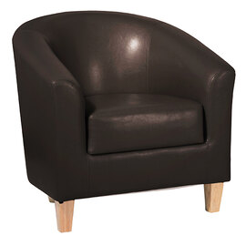 Cardea PU Leather 1 Seater Sofa In Brown
