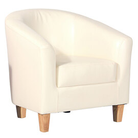 Cardea PU Leather 1 Seater Sofa In Cream