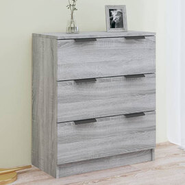 Leslie Wooden Chest Of 3 Drawers In Grey Sonoma Oak