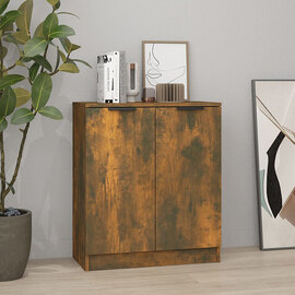 Leslie Wooden Sideboard With 2 Doors In Smoked Oak