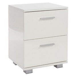 Lufkin Wooden Bedside Cabinet With 2 Drawers In White