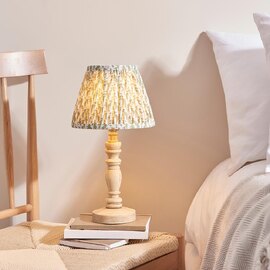 Lincoln Garden Green 20cm Shade Wood Table Lamp In Natural Ash