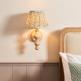 Lincoln Garden Green 20cm Shade Wood Wall Light In Natural Ash