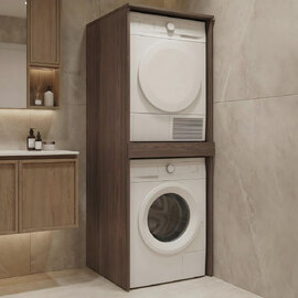 Linfa Wooden Washing Machine Cabinet in Dark Walnut