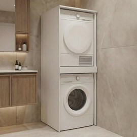 Linfa Wooden Washing Machine Cabinet in Matte White