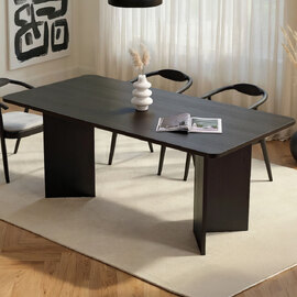 Linzor Rectangular Wooden Dining Table in Black