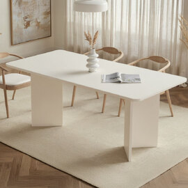 Linzor Rectangular Wooden Dining Table in White