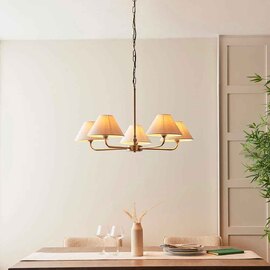 Livie Metal 5 Ceiling Pendant Light in Antique Brass