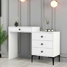 Lizbon Wooden Dressing Table with 4 Drawers in White