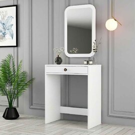 Lizbon Wooden Dressing Table with Mirror in White