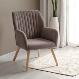 Lomaro Velvet Bedroom Occasional Chair in Brown