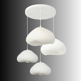 Lora 4 Light Metal Drop Ceiling Chandelier Light in White