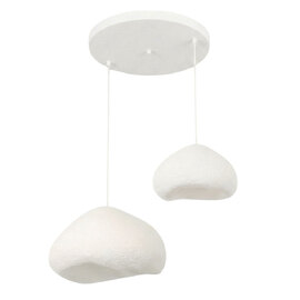 Lora Large 2 Light Metal Ceiling Pendant Light in White