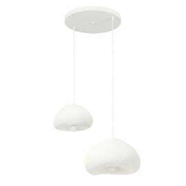 Lora Small 2 Light Metal Ceiling Pendant Light in White