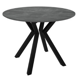 Loreto Wooden Round Dining Table In Grey Marble Effect