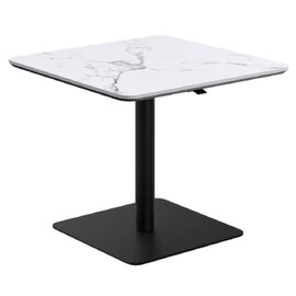 Loreto Wooden Square Bistro Bar Table In White Marble Effect