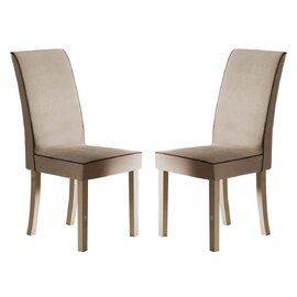 Losea Brown Fabric Dining Chairs in Pair