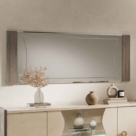Losea High Gloss Bedroom Mirror in Brown Marble Effect