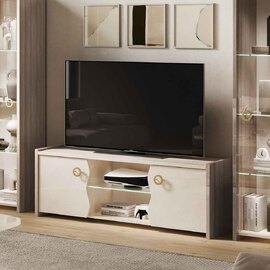 Losea High Gloss TV Stand in Brown Marble Effect