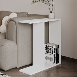 Lotus Wooden Side Table in White
