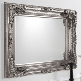 Louisa Rectangular Wall Mirror In Silver Frame
