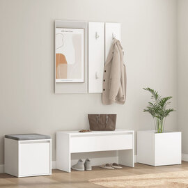 Louise Wooden Hallway Furniture Set In White