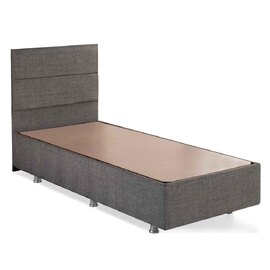 Lrelan Fabric Ottoman Storage Single Bed in Grey