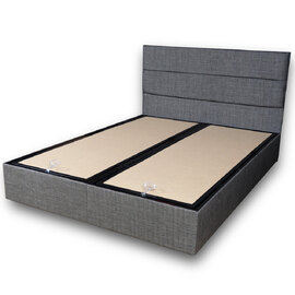 Lrelan Fabric Ottoman Storage Super King Size Bed in Grey