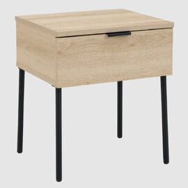 Lucca Wooden Bedside Cabinet With 1 Drawer In Oak