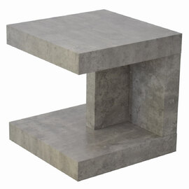 Lucca Wooden Square End Table In Light Concrete