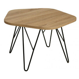 Lento Natural Wooden Coffee Table With Black Metal Legs