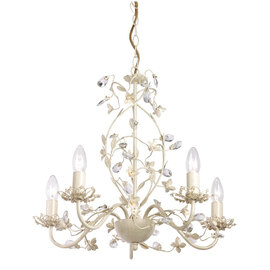Lullaby Wall Hung 5 Pendant Light In Brass And White