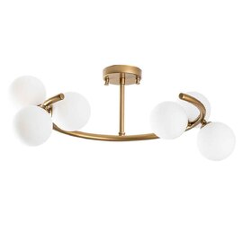 Luminar 6 Light Metal Ceiling Pendant Light in Gold and White