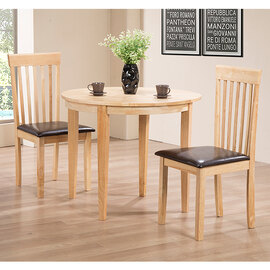 Leica Wooden Dining Set With 2 Chairs In Oak