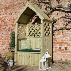 Lunaro Garden Wooden 2 Seater Arbour with Storage in Natural