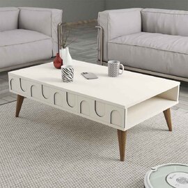 Lyon Wooden Coffee Table in Cream and Walnut