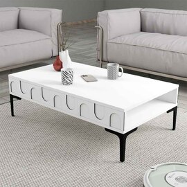 Lyon Wooden Coffee Table in White and Black