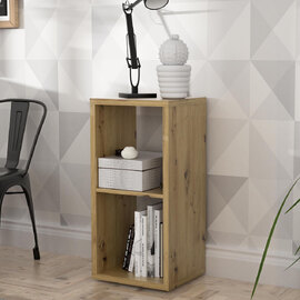 Mabon Wooden Shelving Unit With 2 Open Storage In Artisan Oak