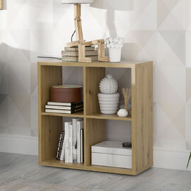 Mabon Wooden Shelving Unit With 4 Open Storage In Artisan Oak