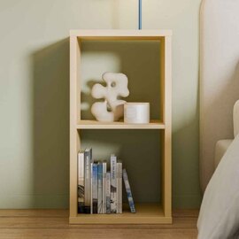 Mabon Wooden Shelving Unit with 2 Open Storage in Yellow