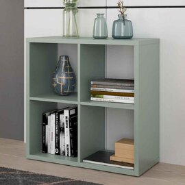 Mabon Wooden Shelving Unit with 4 Open Storage in Sage Green