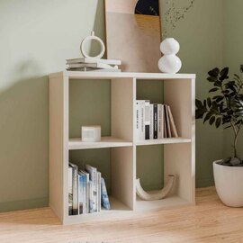 Mabon Wooden Shelving Unit with 4 Open Storage in Sand